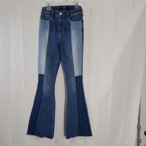 Hollister High-Rise Vintage  Flare Patchwork 60's 70's Retro Style Jeans W25 L32